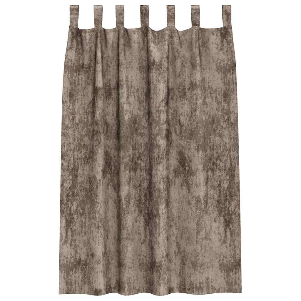 Curtain with Curtains 2 pcs Cappuccino 175 x 140 cm Velvet